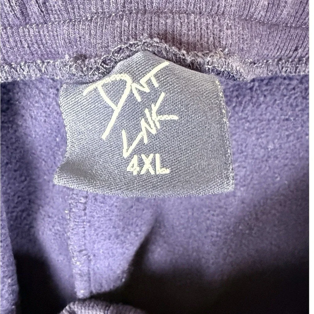 DNT LNK Mens Navy Blue Graphic Logo Jogger Sweatpants Size 4XL Zipper Pockets